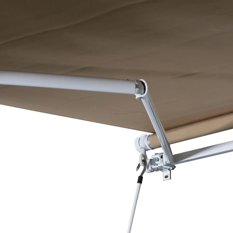 Tenda da Sole Avvolgibile a Parete 3.95x2.5m in Poliestere Beige