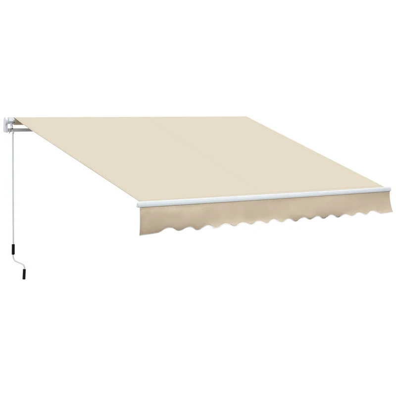 Tenda da Sole Avvolgibile 3.65x2.5m in Poliestere e Alluminio Beige