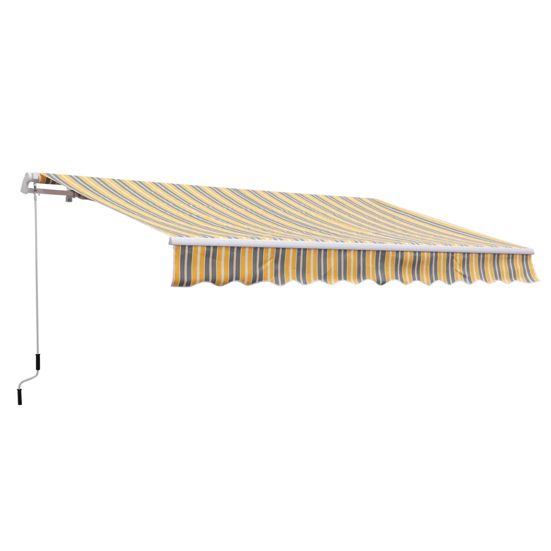 Tenda da Sole Avvolgibile a Braccio a Parete 3,5x2,5m Grigio e Giallo