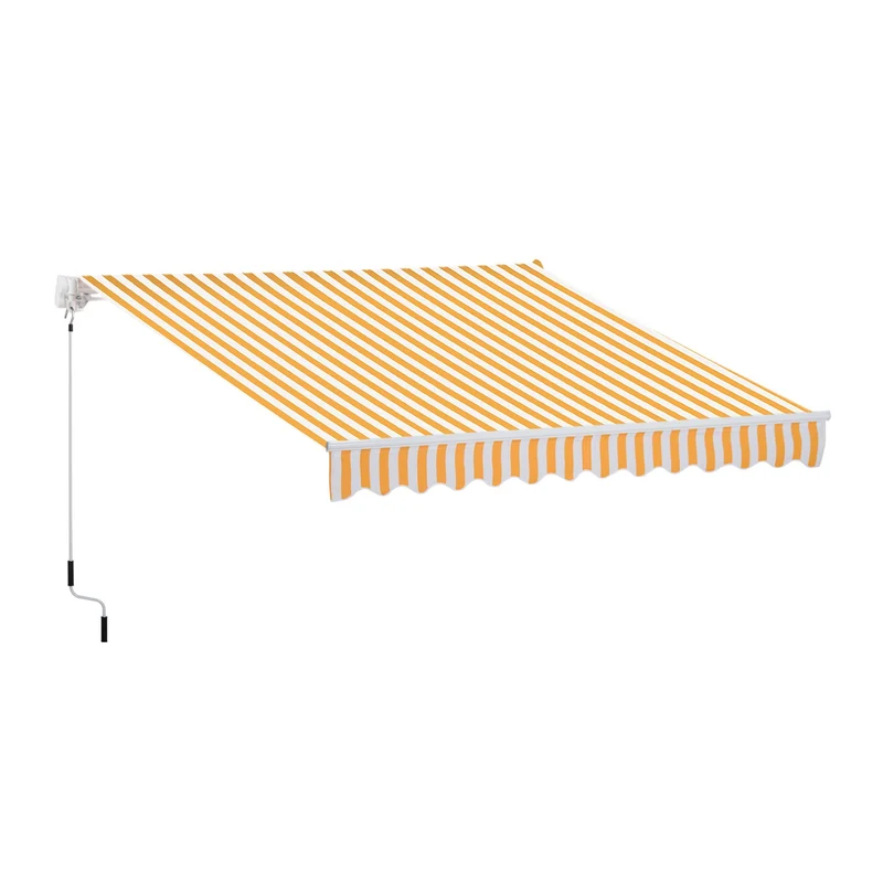 Tenda da Sole Avvolgibile a Parete 3x2.5m Arancione e Bianco
