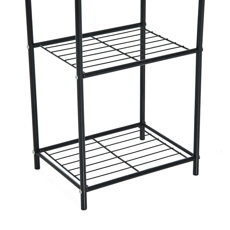 Portapiante Scaffale Metallico con 3 Ripiani Decorativi Portafiori 38x29.5x90 cm