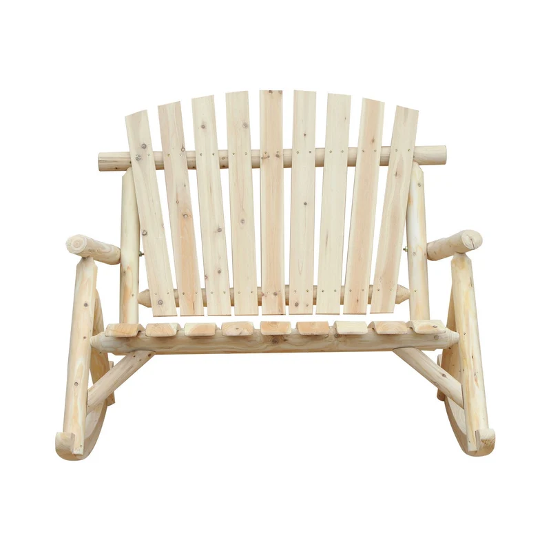 Panchina Dondolo da Giardino 2 Posti in Legno 96x112.5x100 cm