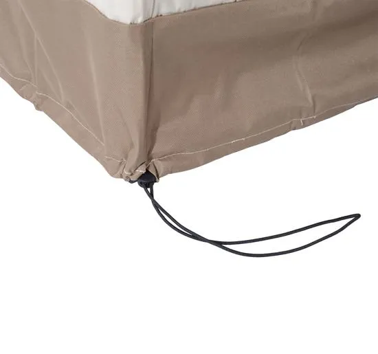 Telo Copertura per Mobili da Giardino in Tessuto Oxford Crema e Marrone 152x87x59/79 cm