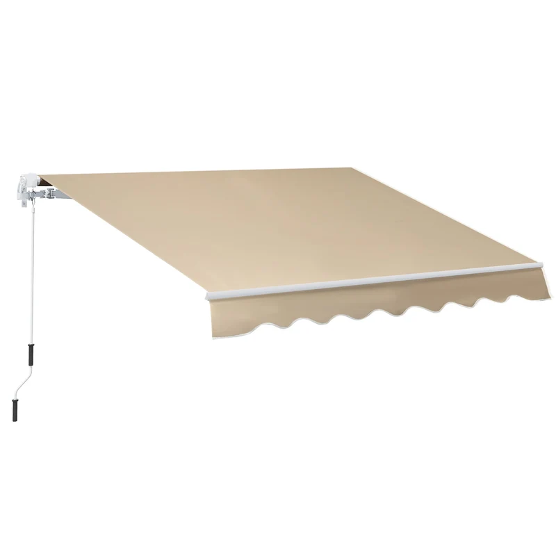 Tenda da Sole Avvolgibile Parasole a Parete Manuale Impermeabile Beige 2.5x2m