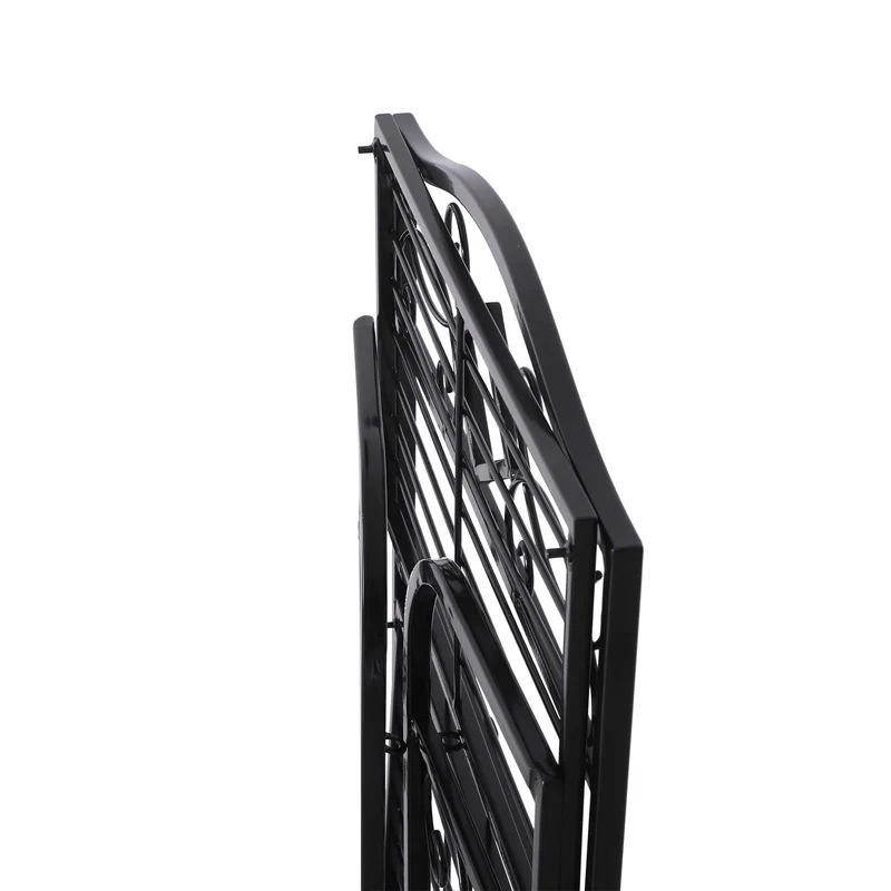 Scaffale Portafiori Pieghevole a 3 Ripiani in Metallo Nero 48x28x101.5 cm