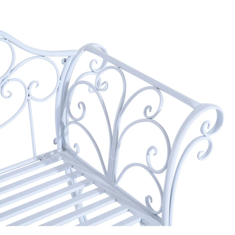 Panchina in Metallo da Giardino Bianco 134x51x89 cm