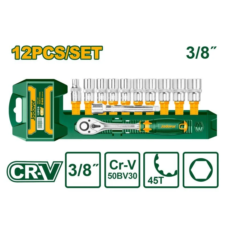 Set 12 Pz Cricchetto 3/8 Poll