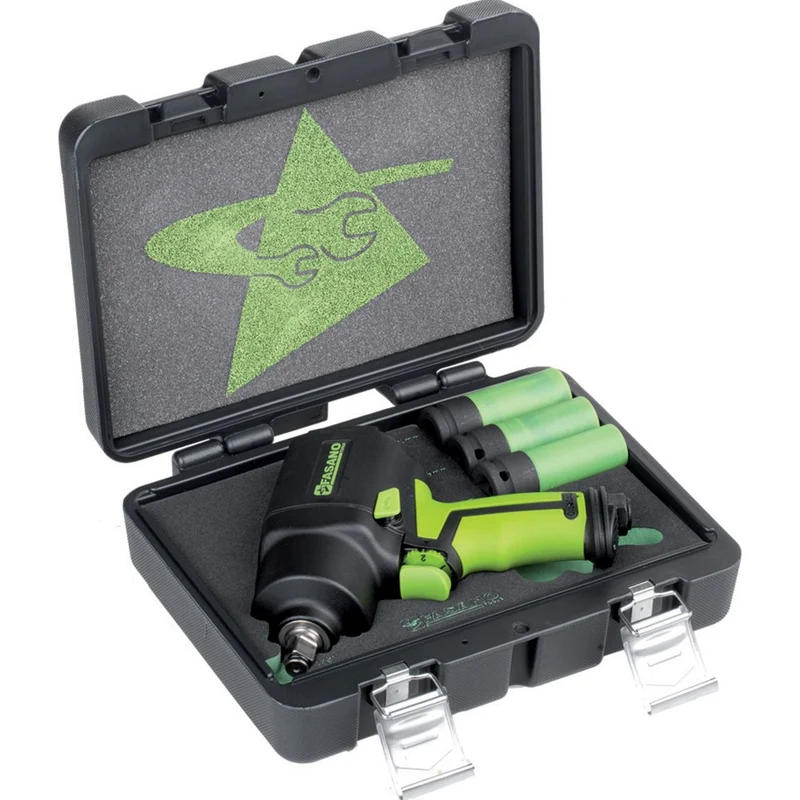 SET AVVITATORE PNEUMATICO AD IMPULSI CON ATTACCO QUADRO 1/2" E CHIAVI A BUSSOLA RINFORZATE Fasano FGA 309/S4