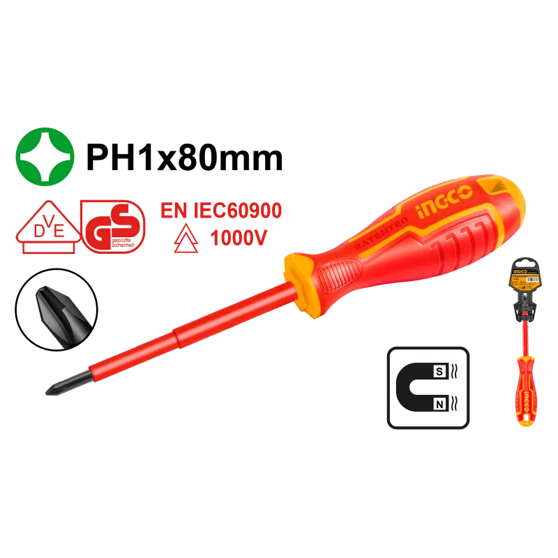 Cacciavite Isolato Ph1x80mm
