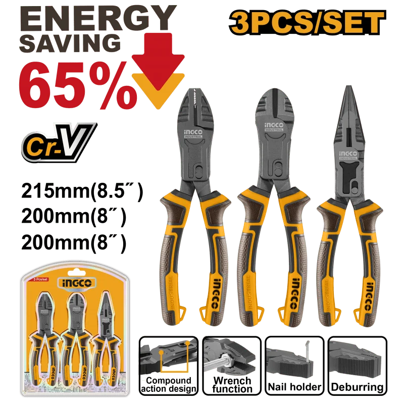 Set 3 Pinze Combinate 200-215 Mm