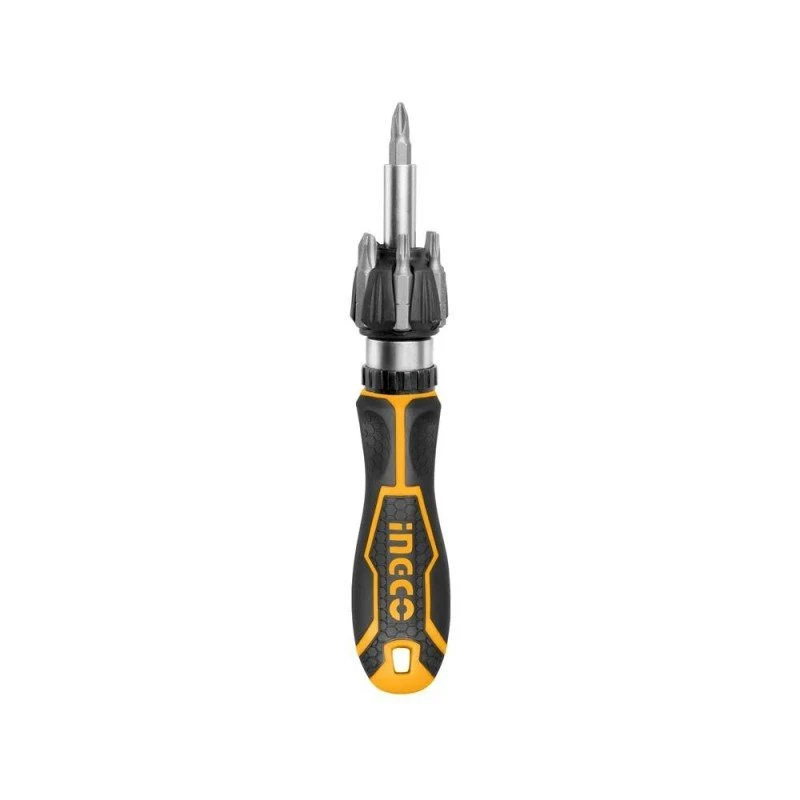 Set cacciavite cricchetto con 7 inserti Ingco