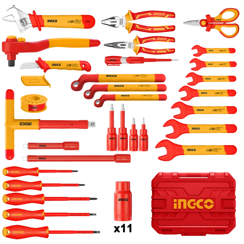 Valigetta Ingco utensili isolati 1000 v 41 pz
