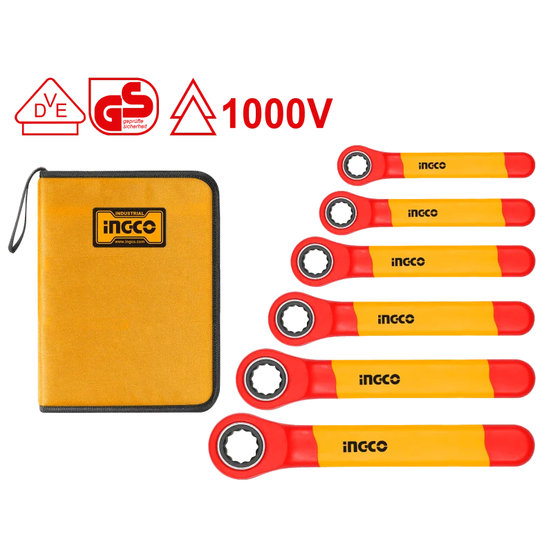 Set chiavi a cricchetto isolate Ingco 6 pz