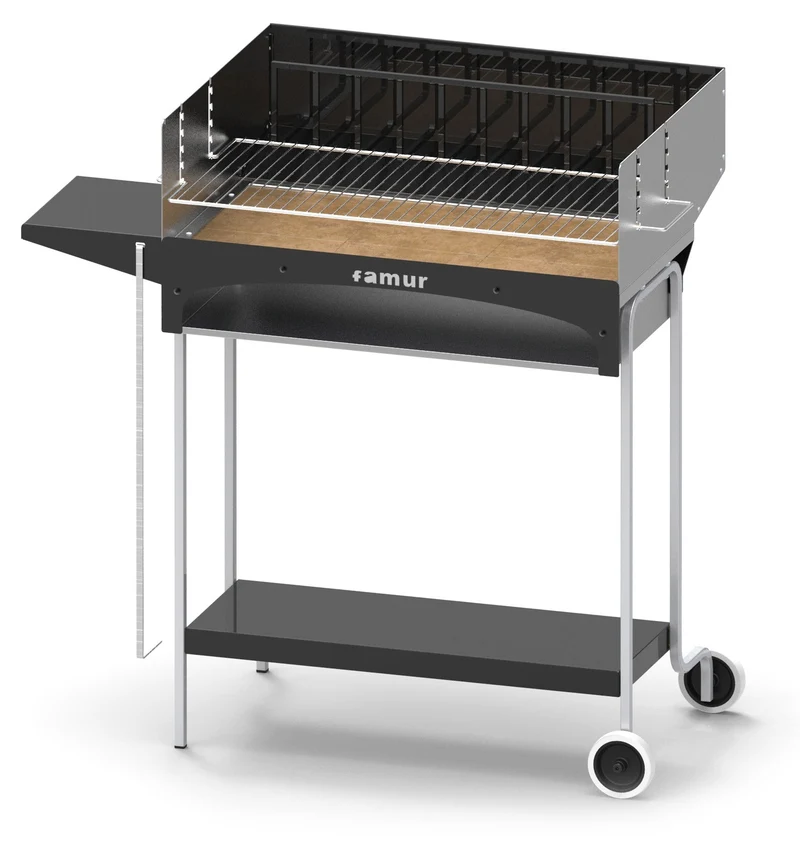 Barbecue a Carbone Carbonella e Legno con Griglia Inox Famur BK 5