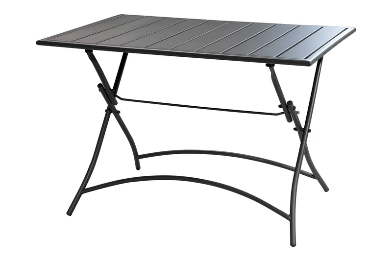 Tavolo Pieghevole da Giardino 110x70x72 cm in Acciaio Grigio Scuro