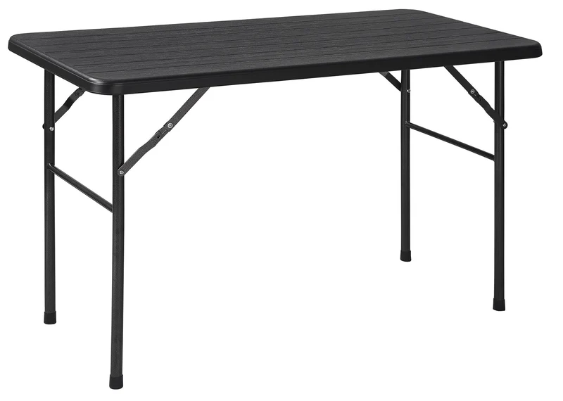 Tavolo Pieghevole da Giardino 122x60x74 cm con Top Effetto Legno