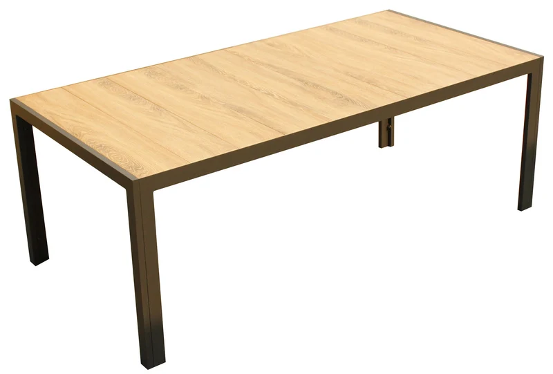 Tavolo da Giardino 205x100x74 cm in Alluminio e Gres Legno