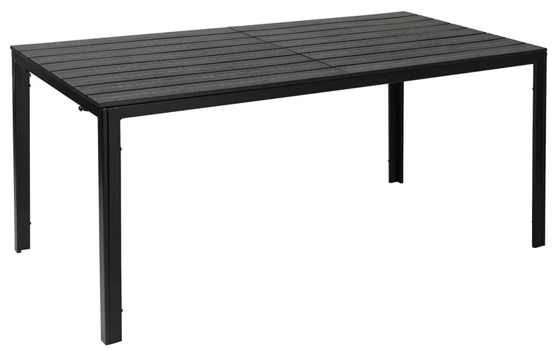Tavolo da Giardino 156x78x74 cm in Polietilene e Metallo Nero