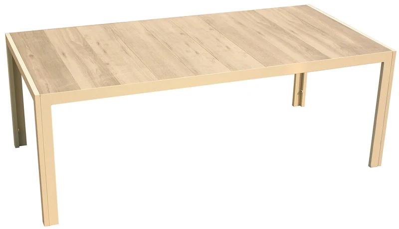Tavolo da Giardino 205x100,5x74 cm in Alluminio e Gres Bianco