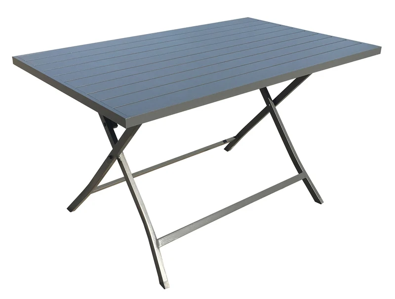 Tavolo da Giardino 130x77x73 cm in Alluminio Grigio