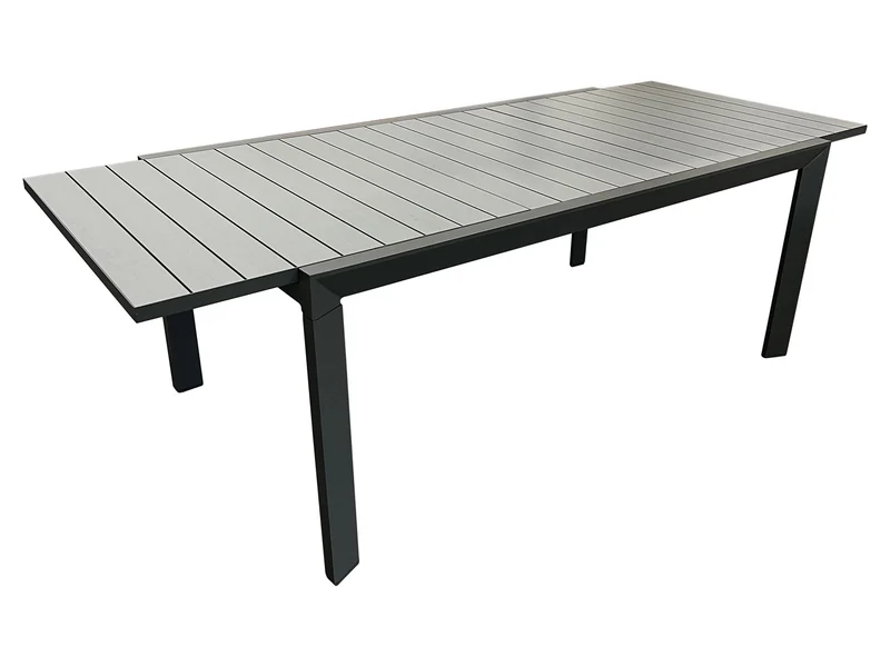 Tavolo Allungabile da Giardino 180/240x100x75 cm in Alluminio Grigio Scuro