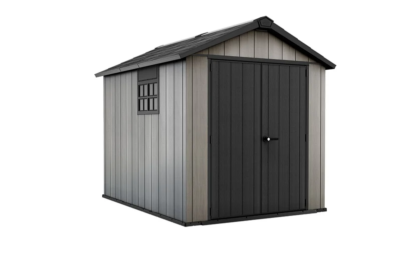 Casetta da Giardino 229x287x242 cm Keter Oakland 759 Duotech Effetto Legno Spazzolato Grigio