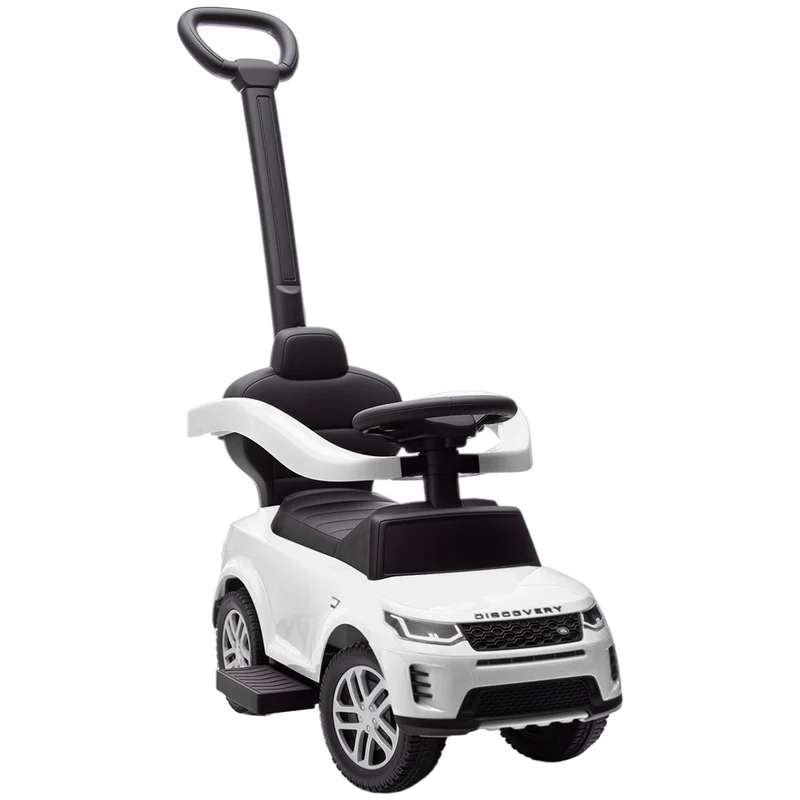 Macchina Cavalcabile 84x40x94,5 cm Licenza Land Rover con Maniglia e Barriera in PP e Acciaio Bianco