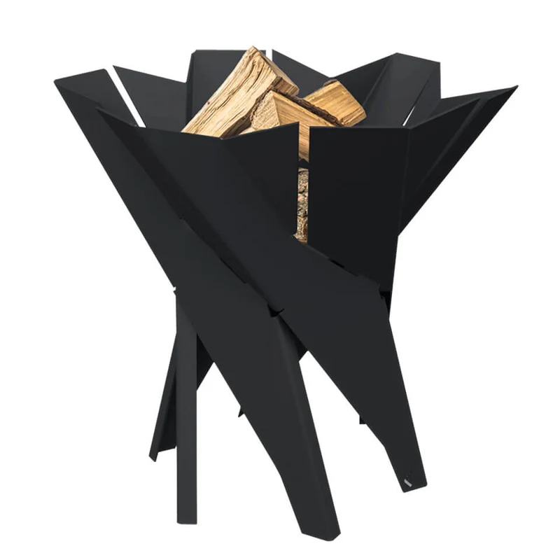 Braciere da Esterno a Legna in Acciaio 55x55x50 cm Flig Austin Basket Nero