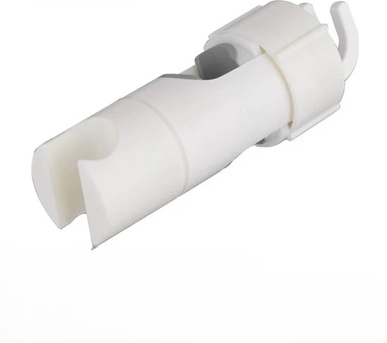 Douchegancio con 2 ganci, supporto universale per tubo doccia 18-25 mm, maniglia doccia in ABS cromato, installazione facile - Bianco
