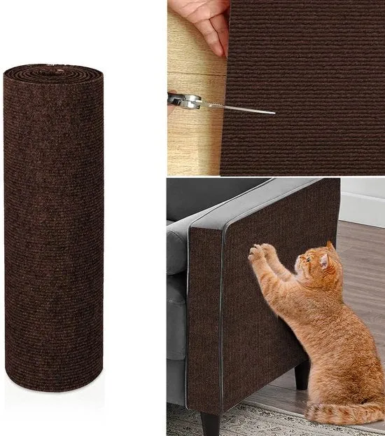 Mat per gatti - Piastra di gatto autofixante per gatti - Piastra di gatto autofixante tagliabile per gatti - Piastra di gatto autofixante resistente e non danneggiabile per gatti - Per la protezione di tappeti, divani, coprimaterassi (40x200cm)