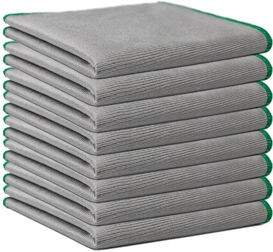 12 asciugamani di pulizia a microfibra - Asciugamani multifunzionali portatili per finestre, specchi, parabrezza, schermi, TV, tablet e posate - Superassorbenti - 30x30cm