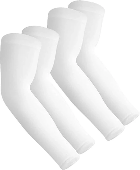 Due paia di guanti protettivi per il sole compressi - copertura per tatuaggi - protezione per il sole per uomini e donne - guanti sportivi - Bianco