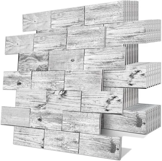 Pannelloni di spessore - 10 pezzi - Schiuma di intonaco artificiale - Pannelli di intonaco autoadesivi - Pannelli autoadesivi con effetto goccia d'acqua - Pannelli per cucina e bagno - Per decorazione di parete in soggiorno - 29,2 cm x 34,3 cm x 1,8 mm
