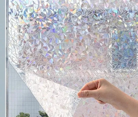 Foglia per parete - Foglio vetrato trasparente - Controllo termico statico non adesivo - Foglia decorativa con protezione solare - Adatto per bagno, soggiorno, appartamento in affitto - 30CMx2M