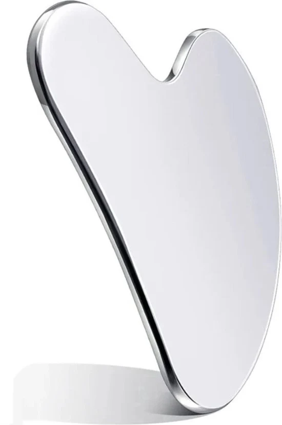 Gua Sha Pietra Metallica - Gua Sha Raspatore Acciaio Inossidabile - Gua Sha Raspatore - Indistruttibile - Strumento di Massaggio - Rilassamento - Gua Sha Massaggio - Indistruttibile - - Piatta Gua Sha - Con Tasca di Riposo - 8,5 x 6 x 4 cm