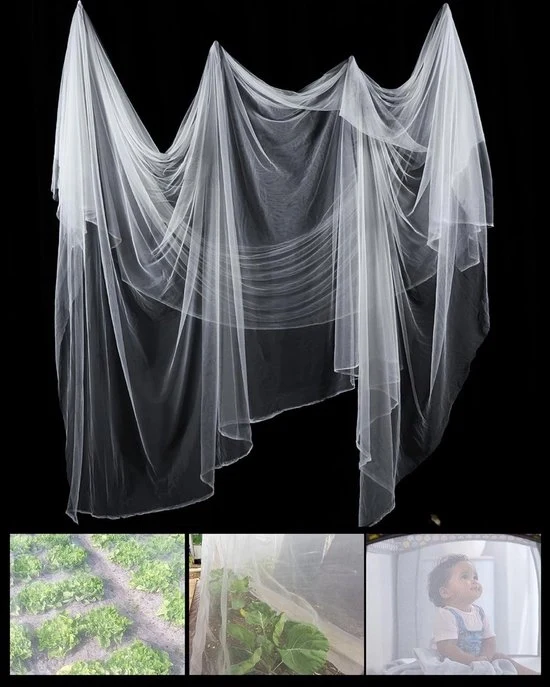 Rete di protezione esterno, tenda di protezione per interni, rete per terrazza, rete per uccelli, rete di protezione per giardino, adatto per giardino interno (2,4*4m) - Bianco - 2,4*4m