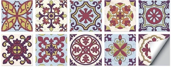 Set di 10 adesivi per piastrelle autoadesivi 20 x 20 cm decorazione per piastrelle per parete adesivi per casa, bagno, impermeabili a acqua, PVC, adesivi per parete decorativi, resistenti all'olio, per soggiorno, cucina, bagno, decorazione.