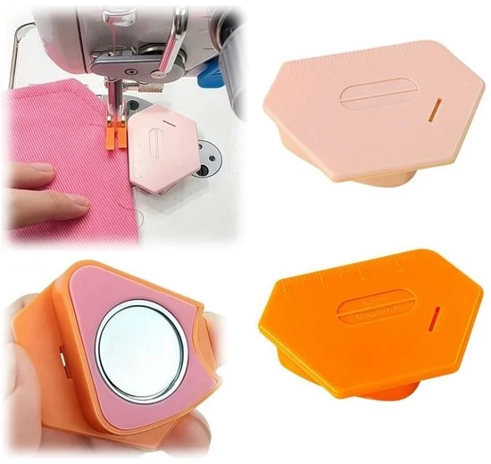 Guida Magnetica per la Saldatura - 2 pezzi - Guida Magnetica con Scala Integrata - Per Misurazioni Precise - Guida Durevole e Facile da Installare per la Saldatura - Accessori per la Saldatura - 6,7x4x1cm - Arancione + Rosa