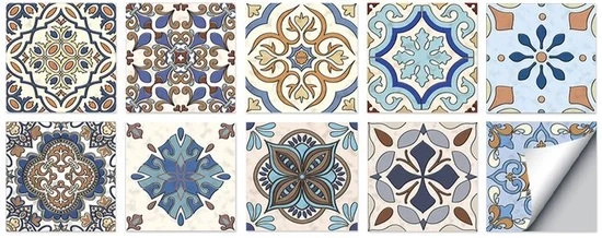 Set di 10 adesivi per parete autoadesivi 20 x 20 cm decorazione per parete adesivi per parete acqua-resistenti PVC per decorazione di casa, cucina e bagno, resistente all'olio, adatti per soggiorno, cucina e bagno, decorazione per parete.