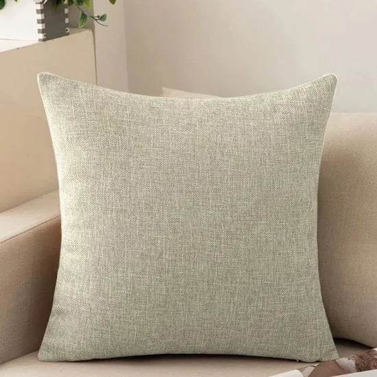 Pacco di 2 cuscini per divano, soffici cuscini di cotone e lino per divano, letto, salotto, casa, cuscini di copertura liscia (45*45cm) - Miele chiaro