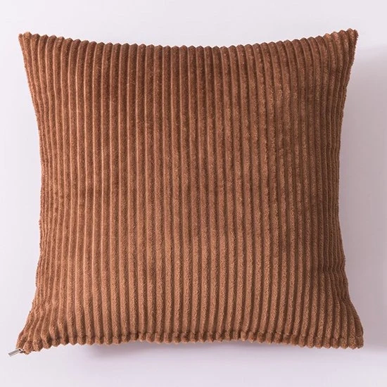 Cuscino quadrato con strisce - 2-pack - Cuscino liscio - Cuscino per divano - Copertura morbida a microfibra - Cuscino per testa per letto - Copertura decorativa per cuscino - Per divani, poltrone e letti - 45x45cm - Marrone
