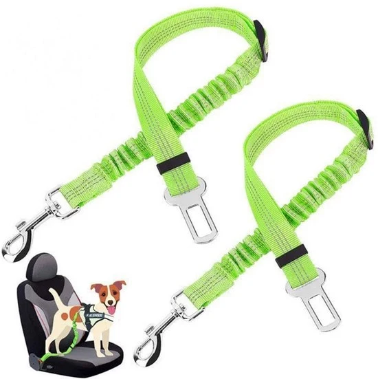 Rim di sicurezza per cani per auto - lunghezza regolabile - 2 pezzi - cintura di sicurezza con assorbimento elastico di shock e forte gancio - larghezza 2,5 cm, lunghezza totale regolabile 47-70 cm