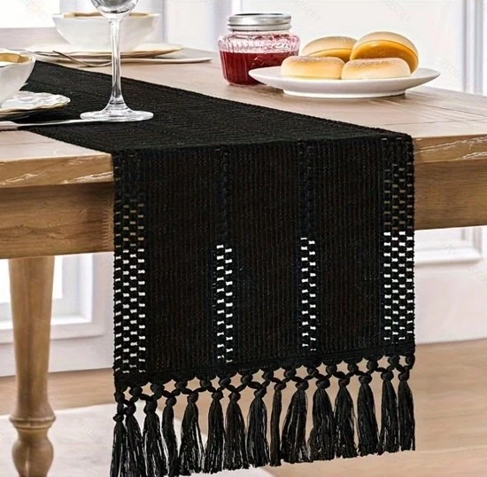 Tavolo da pranzo in stile bohemiano a misura 30 x 400 cm - Tavolo da pranzo rustico in stile rurale - Decorazione da tavolo tessuta - Tavolo da pranzo con uncini cuciti - Ideale per un tavolo estivo o un girello per il tè
