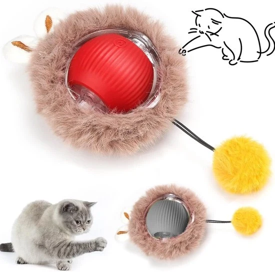 Pacchetto di 2 Giocattoli Interattivi per Gatti, Giocattoli per Gatti Elettrici con Ricarica USB, Power Ball a 360° Automatico per Gatti e Cani