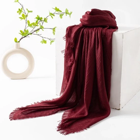 Schiacciapensieri da donna, lenti e estivi, colori uniformi, protezione solare, ombrelloni, schiacciapensieri da donna, foulard, grande e lungo schiacciapensiero leggero in tela di seta 74”×39” - Rosso vino - 190*100cm
