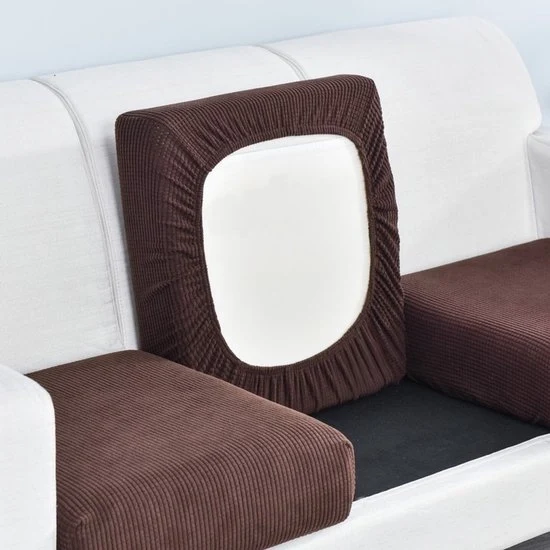 Cuscino banco copricuscino - Cuscino elastico per divano, copricuscino per divano, copricuscino antiscivolo e morbido, con base elastica, Dimensioni: 150-190*50-65*5-20cm - colore marrone
