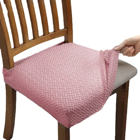 4 set di cuscini da poltrona in stoffa stretch jacquard, rimovibili e lavabili (con cinturini di sostegno) - rosa - 35*35*5
