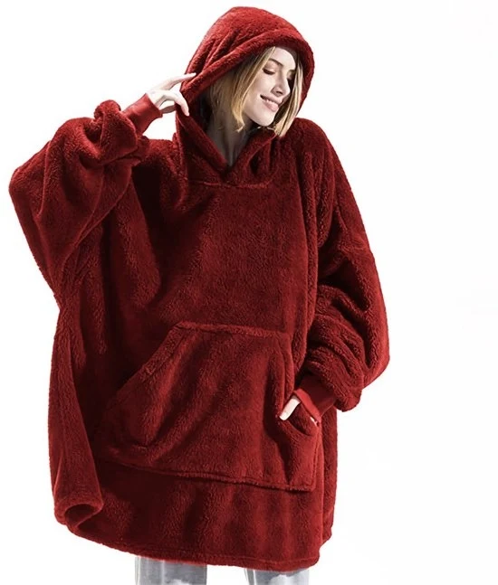 Piumino con cappuccio per casa - Piumino con cappuccio e maniche, super soffice - Piumino con cappuccio e tasche - Piumino con cappuccio e maniche, per adulti, uomini, donne e adolescenti