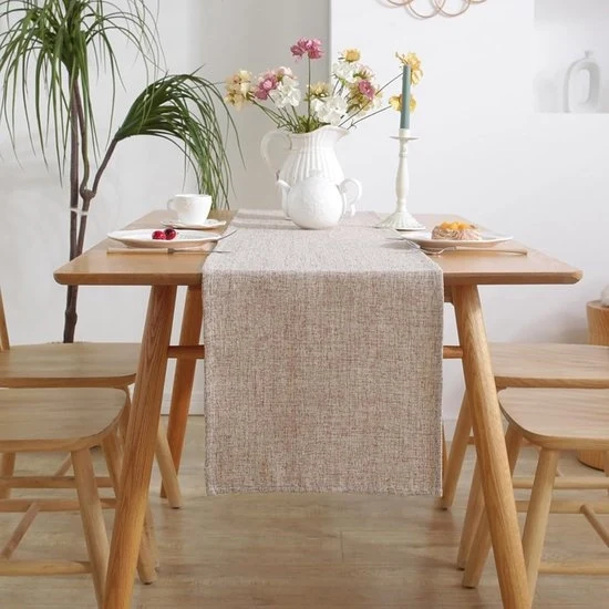 Tavolo da pranzo in stile boemo rurale - 33x92cm tavolo da pranzo in lino - tavolo da pranzo mano a mano - adatto per la sala da pranzo, tavolo da salotto, cucina