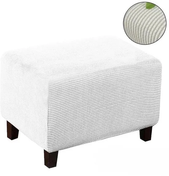 Hoes universale poef, superzucco, con fondo elastico, antiscivolo, lavabile, jacquard, misura XL: Lunghezza 110-150 cm Larghezza 65-85 cm Altezza 40-60 cm - Bianco